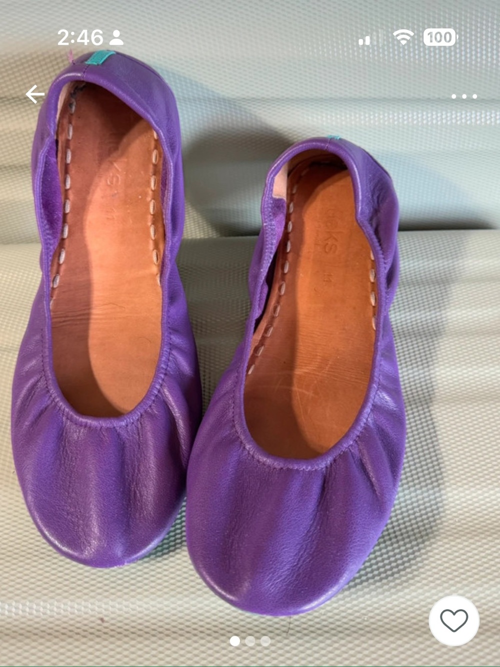 Tieks Purple Leather Ballet Flats
